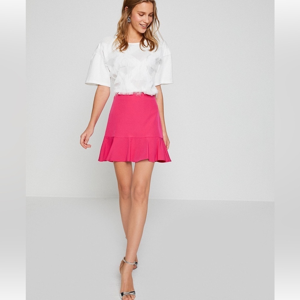 EXPRESS New Pink Ruffle Hem Skirt